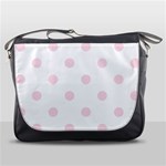 Polka Dots - Piggy Pink on White Messenger Bag