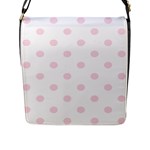 Polka Dots - Piggy Pink on White Flap Closure Messenger Bag (L)