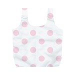 Polka Dots - Piggy Pink on White Full Print Recycle Bag (M)