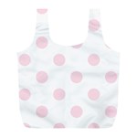 Polka Dots - Piggy Pink on White Full Print Recycle Bag (L)