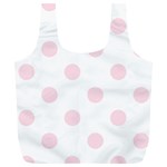 Polka Dots - Piggy Pink on White Full Print Recycle Bag (XL)