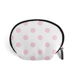 Polka Dots - Piggy Pink on White Accessory Pouch (Small)