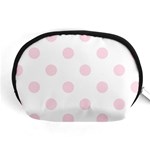 Polka Dots - Piggy Pink on White Accessory Pouch (Medium)