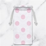 Polka Dots - Piggy Pink on White Jewelry Bag