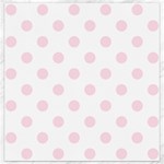 Polka Dots - Piggy Pink on White Canvas 12  x 12 