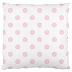 Polka Dots - Piggy Pink on White Large Cushion Case (One Side)