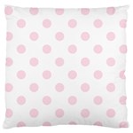 Polka Dots - Piggy Pink on White Large Flano Cushion Case (Two Sides)