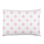 Polka Dots - Piggy Pink on White Pillow Case (One Side)