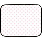Polka Dots - Piggy Pink on White Double Sided Fleece Blanket (Mini)