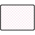 Polka Dots - Piggy Pink on White Fleece Blanket (Large) (One Side)