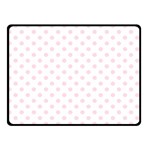Polka Dots - Piggy Pink on White Double Sided Fleece Blanket (Small) (Two Sides)