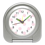 Polka Dots - Piggy Pink on White Desk Alarm Clock