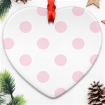 Polka Dots - Piggy Pink on White Ornament (Heart)