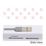 Polka Dots - Piggy Pink on White Memory Card Reader (Stick)