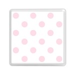 Polka Dots - Piggy Pink on White Memory Card Reader with Storage (Square)