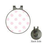 Polka Dots - Piggy Pink on White Golf Ball Marker Hat Clip