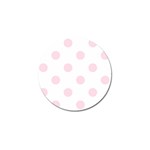Polka Dots - Piggy Pink on White Golf Ball Marker