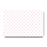 Polka Dots - Piggy Pink on White Small Doormat