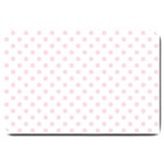 Polka Dots - Piggy Pink on White Large Doormat
