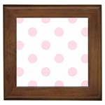 Polka Dots - Piggy Pink on White Framed Tile