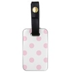 Polka Dots - Piggy Pink on White Luggage Tag (One Side)