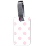 Polka Dots - Piggy Pink on White Luggage Tag (Two Sides)