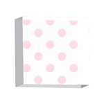Polka Dots - Piggy Pink on White 4 x 4  Acrylic Photo Block