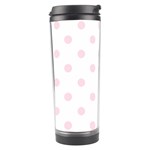 Polka Dots - Piggy Pink on White Travel Tumbler