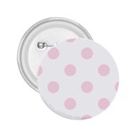Polka Dots - Piggy Pink on White 2.25  Button