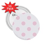 Polka Dots - Piggy Pink on White 2.25  Button (10 pack)