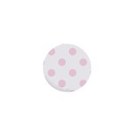 Polka Dots - Piggy Pink on White 1  Mini Magnet
