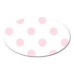 Polka Dots - Piggy Pink on White Magnet (Oval)