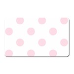 Polka Dots - Piggy Pink on White Magnet (Rectangular)