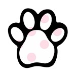 Polka Dots - Piggy Pink on White Magnet (Paw Print)