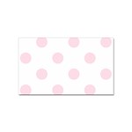 Polka Dots - Piggy Pink on White Sticker Rectangular (100 pack)