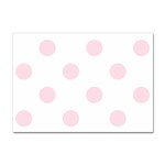 Polka Dots - Piggy Pink on White Sticker A4 (100 pack)