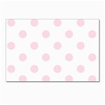 Polka Dots - Piggy Pink on White Postcard 4 x 6  (Pkg of 10)