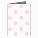 Polka Dots - Piggy Pink on White Greeting Cards (Pkg of 8)