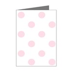 Polka Dots - Piggy Pink on White Mini Greeting Card