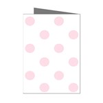Polka Dots - Piggy Pink on White Mini Greeting Cards (Pkg of 8)