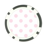 Polka Dots - Piggy Pink on White Poker Chip Card Guard