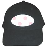 Polka Dots - Piggy Pink on White Black Cap