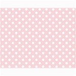 Polka Dots - White on Pale Pink Collage 11  x 14 