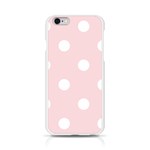 Polka Dots - White on Pale Pink Apple iPhone 6/6S Silicone Case (Transparent)