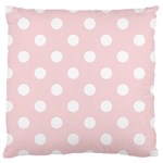 Polka Dots - White on Pale Pink Large Cushion Case (One Side)