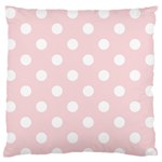 Polka Dots - White on Pale Pink Large Flano Cushion Case (One Side)
