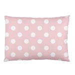 Polka Dots - White on Pale Pink Pillow Case (Two Sides)