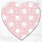Polka Dots - White on Pale Pink Jigsaw Puzzle (Heart)