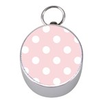 Polka Dots - White on Pale Pink Silver Compass (Mini)