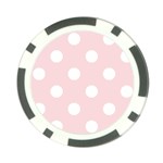 Polka Dots - White on Pale Pink Poker Chip Card Guard (10 pack)